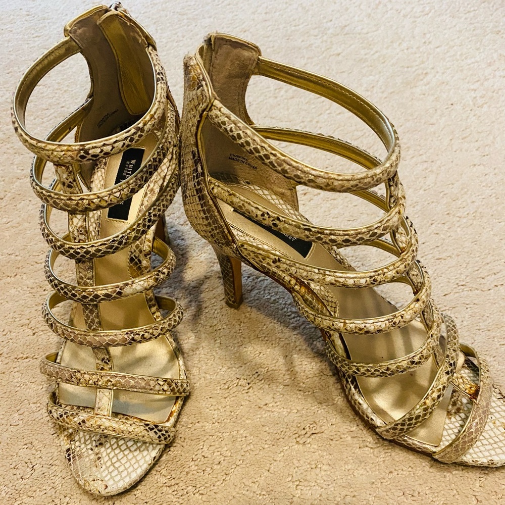 White House black market heeled sandal